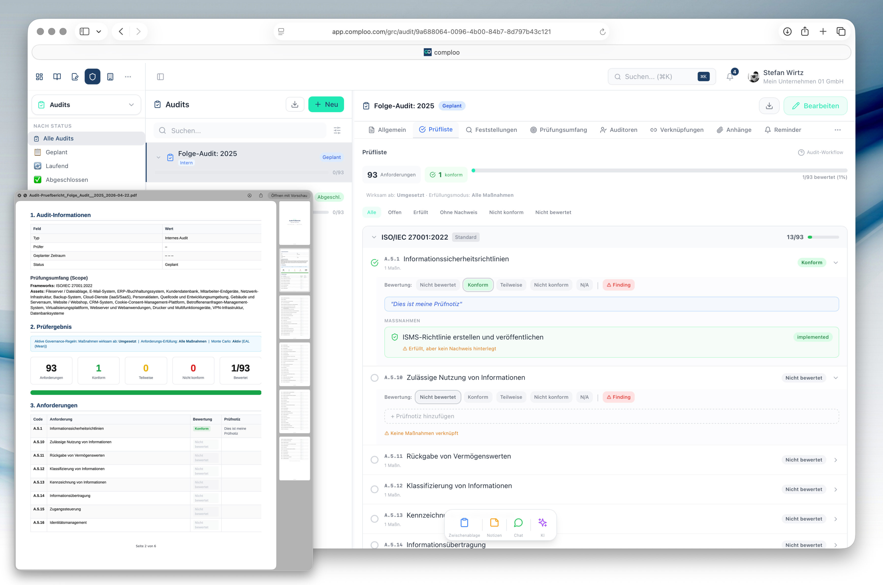 Audits, Findings & revisionssicherer Abschluss • 