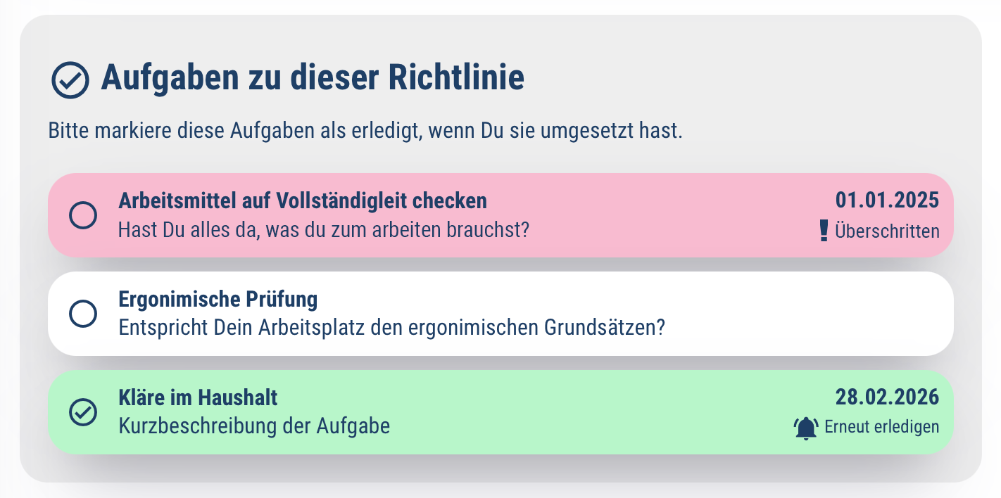 Aufgaben direkt in der Richtlinie • 